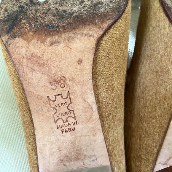 Huma Blanco Anthropologie Dory Calf Hair Mules 38 - Picture 8 of 8